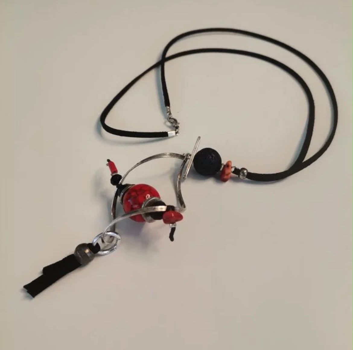 Vortice – Boho Handmade Steel Pendant Necklace with Tassel